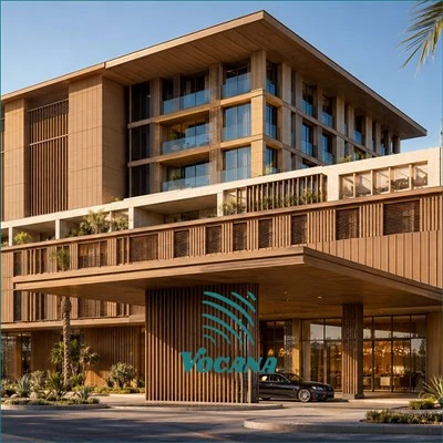 WPC Fasad tizimi Qatar|Mehmonxonalar va aralash-Foydalanish|Vocana